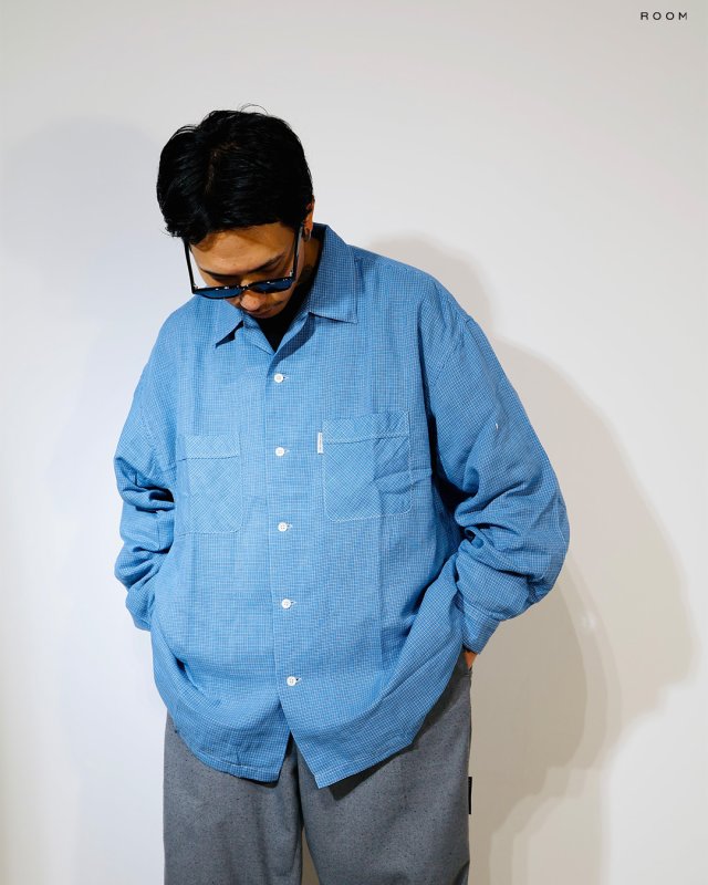 COOTIE PRODUCTIONS Double Gauze Check Oversized L/S Shirts CTE