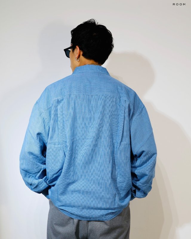 COOTIE PRODUCTIONS Double Gauze Check Oversized L/S Shirts CTE