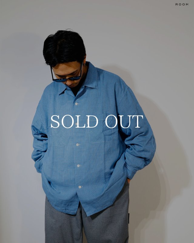 COOTIE PRODUCTIONS Double Gauze Check Open Collar L/S Shirts CTE