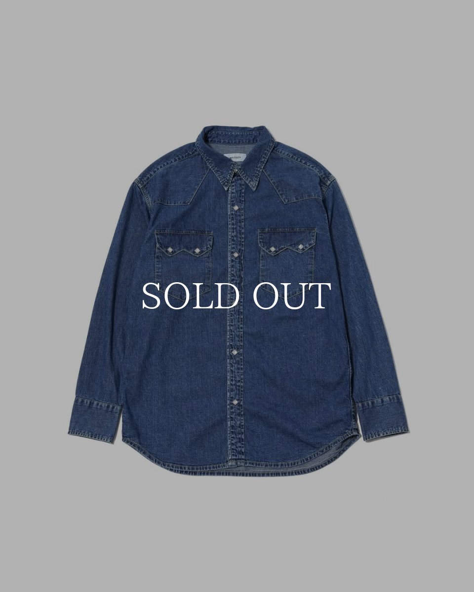 画像1: MASSES  DENIM SHIRT H.WASH (1)