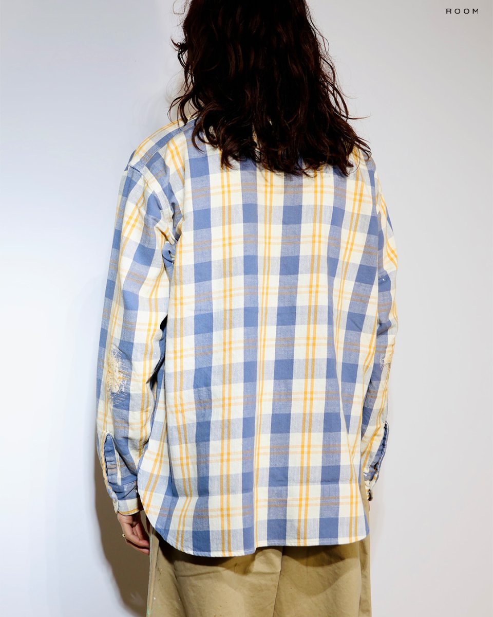 画像4: BOW WOW  UNIQUE POCKET CHECKED FLANNEL SHIRT AGED (4)