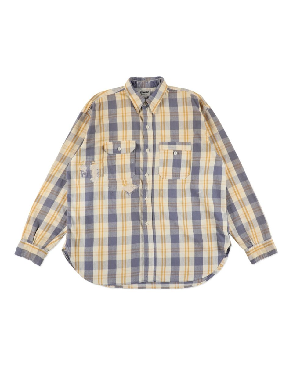 画像1: BOW WOW  UNIQUE POCKET CHECKED FLANNEL SHIRT AGED (1)