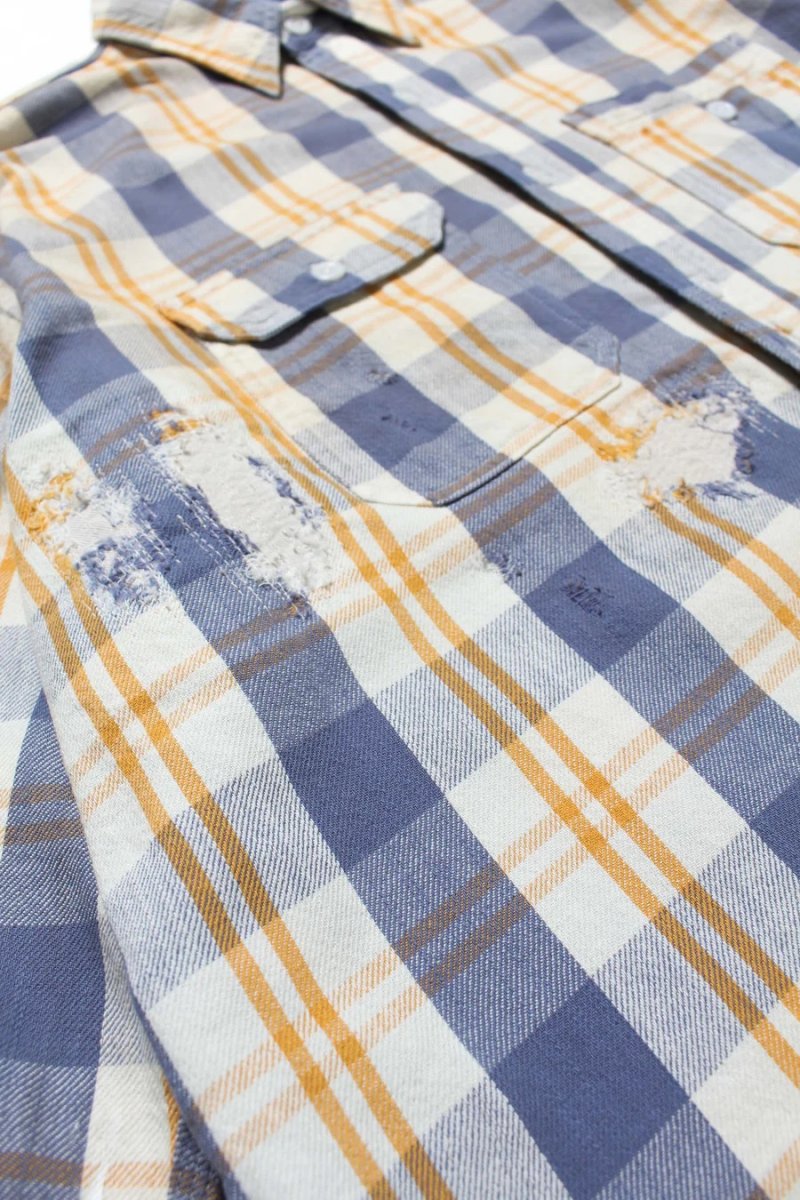 画像11: BOW WOW  UNIQUE POCKET CHECKED FLANNEL SHIRT AGED (11)