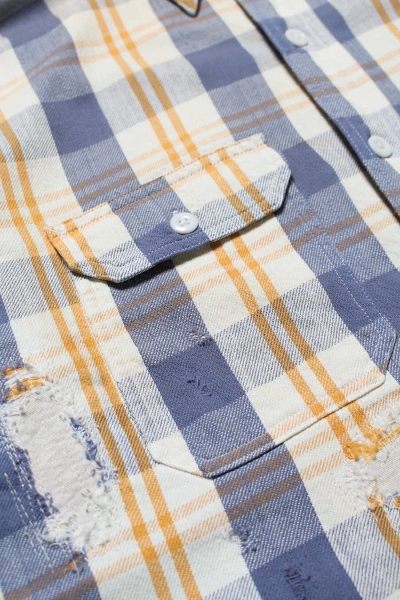 画像16: BOW WOW  UNIQUE POCKET CHECKED FLANNEL SHIRT AGED (16)