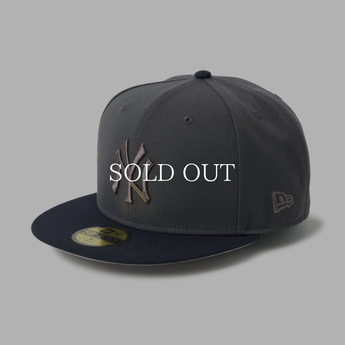 画像1: NEW ERA  59FIFTY Tonal Logo ニューヨーク・ヤンキース ダークグラファイト/ネイビー (1)