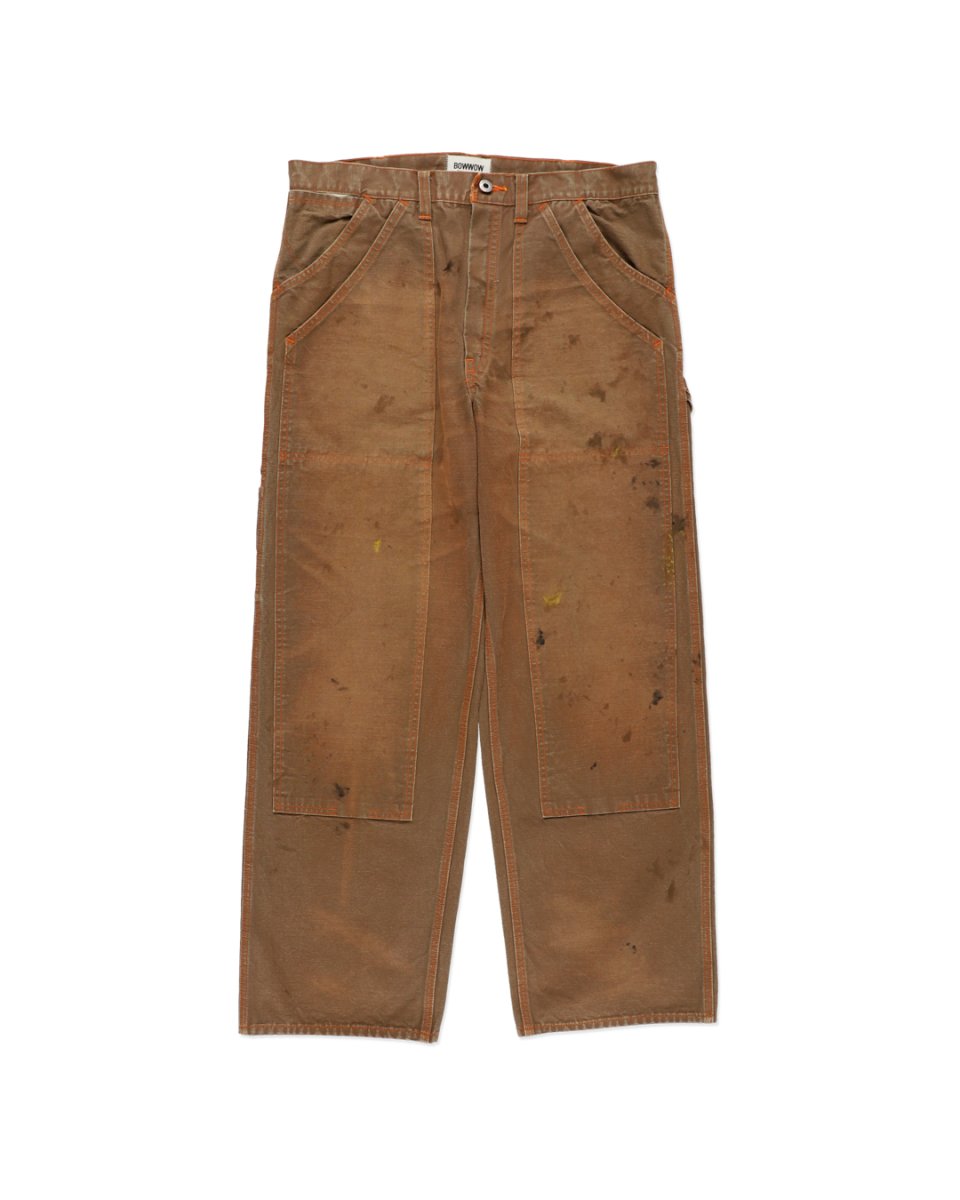 画像1: BOW WOW  BROWN DUCK DOUBLE KNEE PANTS AGED (1)