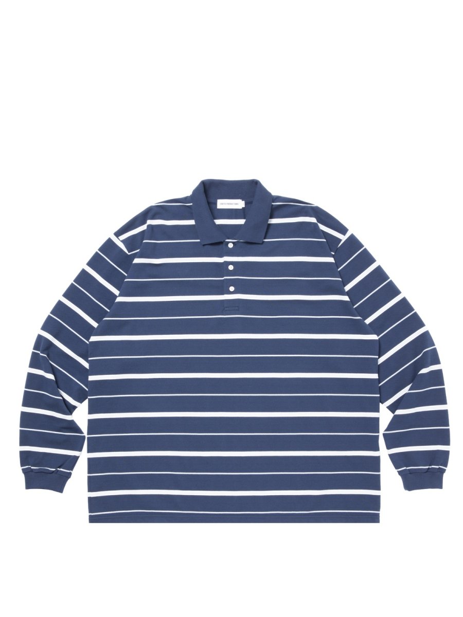画像1: COOTIE   Moss Stitch Border L/S Polo (1)