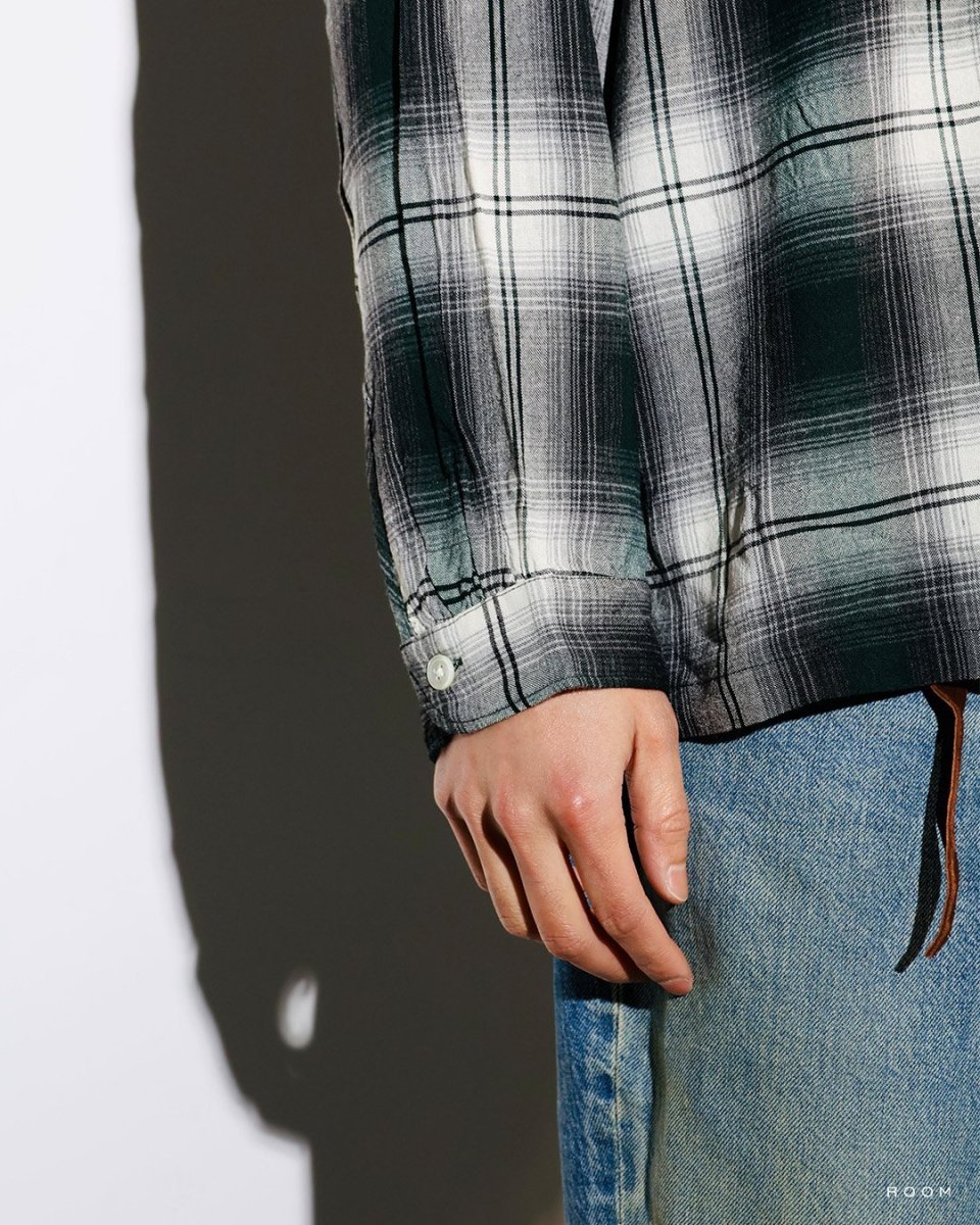 画像5: BOW WOW  REMADE RAYON PLAID SHIRT AGED (5)