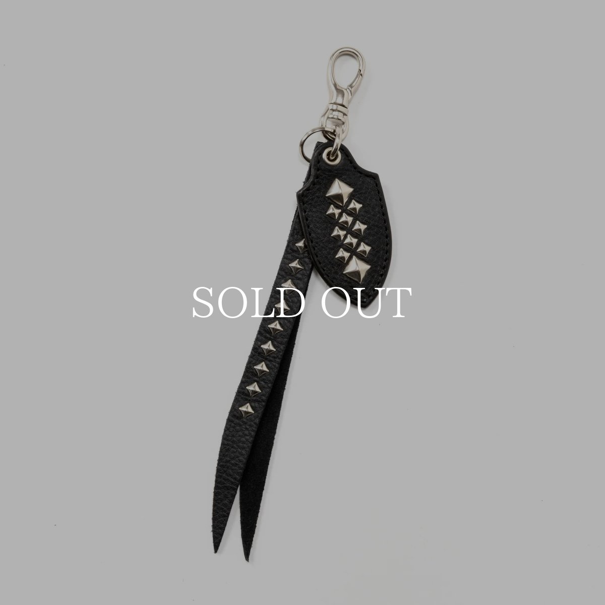 画像1: CALEE  STUDS LEATHER SHORT KEY RING (1)