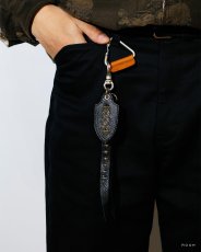 画像2: CALEE  STUDS LEATHER SHORT KEY RING (2)