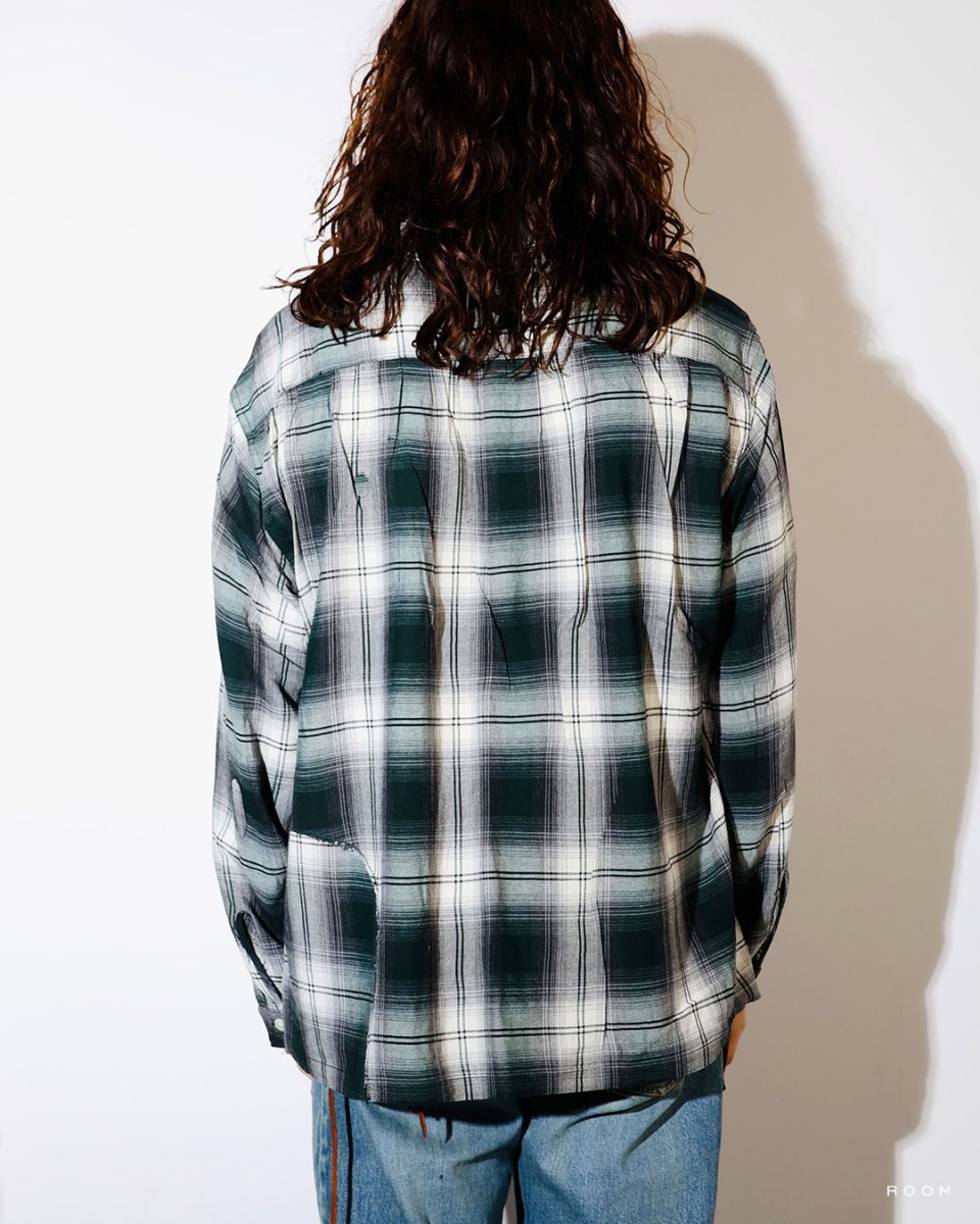 画像7: BOW WOW  REMADE RAYON PLAID SHIRT AGED (7)