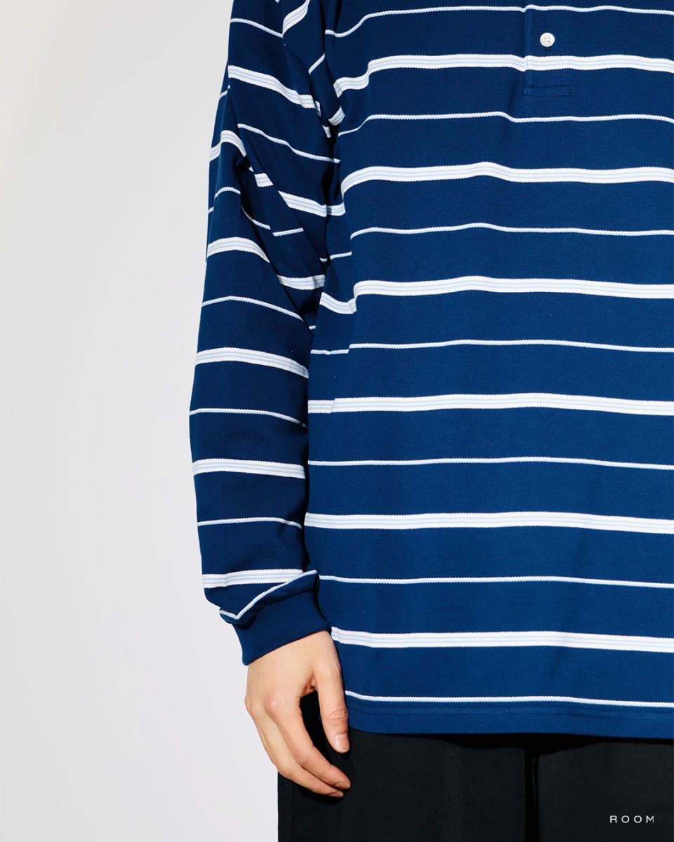 画像4: COOTIE   Moss Stitch Border L/S Polo (4)