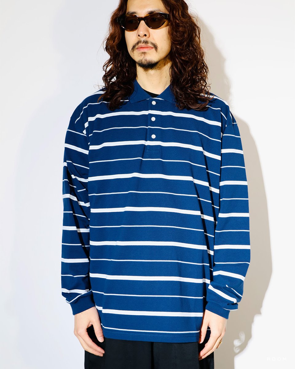 画像2: COOTIE   Moss Stitch Border L/S Polo (2)