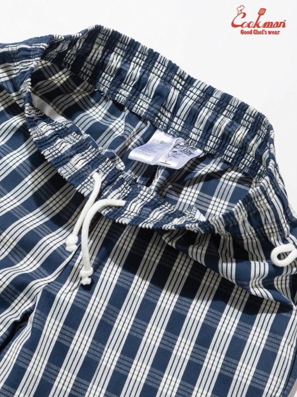 COOKMAN シェフパンツ Chef Pants Semiwide PALAKA Check Navy 231