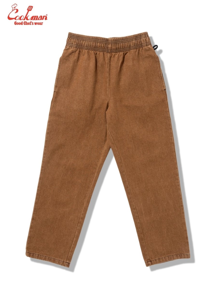 画像2: COOKMAN  シェフパンツ Chef Pants Semiwide Denim Brown (2)