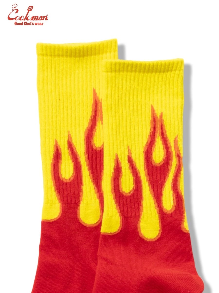 画像4: COOKMAN  ソックス Rib Crew Socks Wienerschnitzel Flame (4)