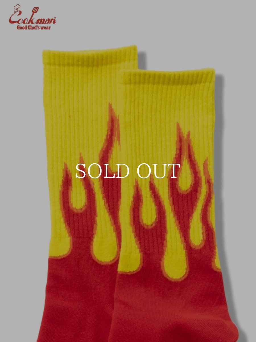 画像4: COOKMAN  ソックス Rib Crew Socks Wienerschnitzel Flame (4)