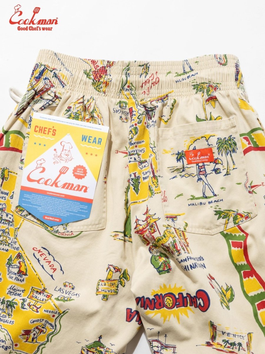 画像10: COOKMAN  シェフパンツ Chef Pants Souvenir Map California (10)