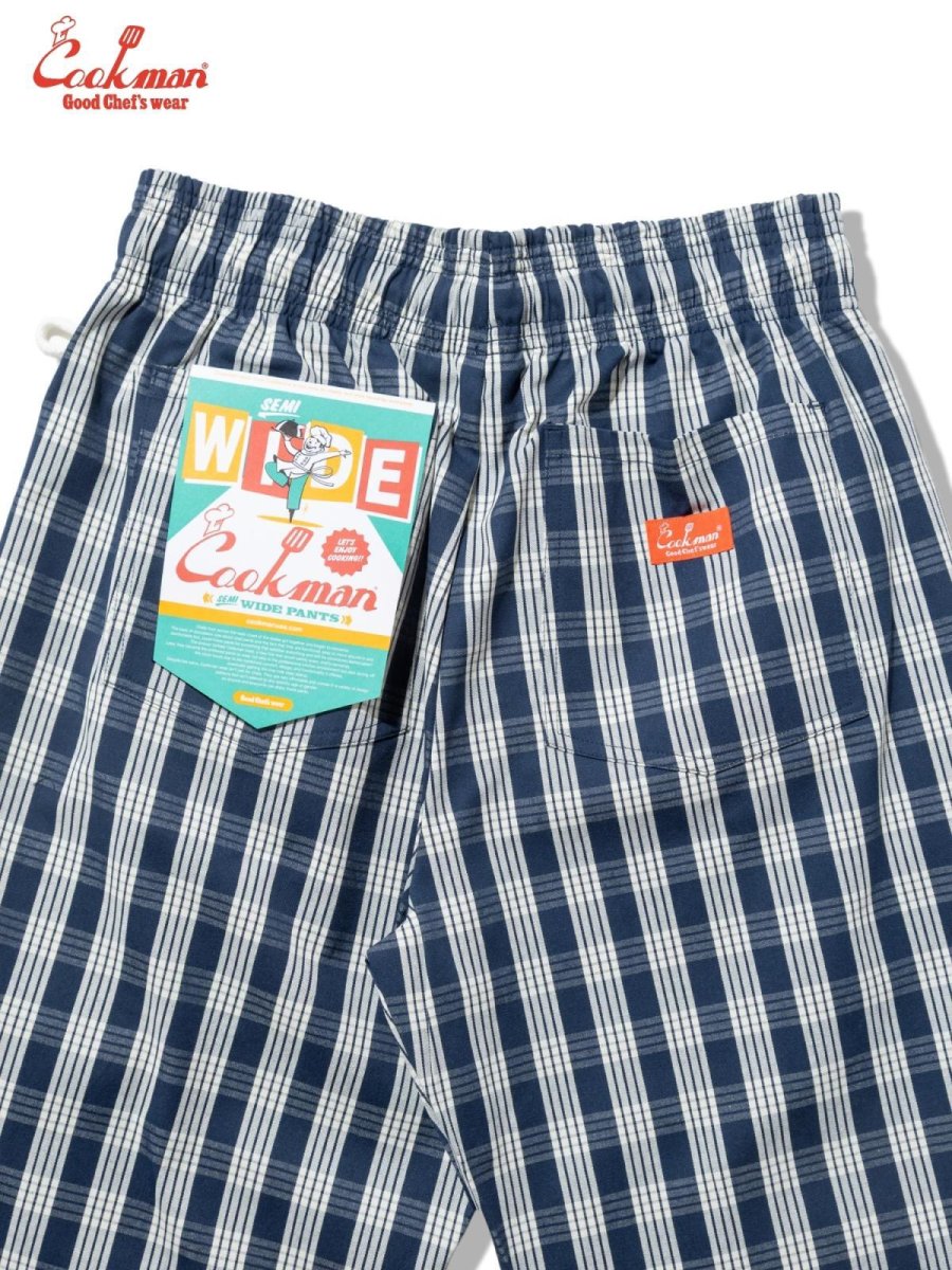 画像9: COOKMAN  シェフパンツ Chef Pants Semiwide PALAKA Check Navy (9)