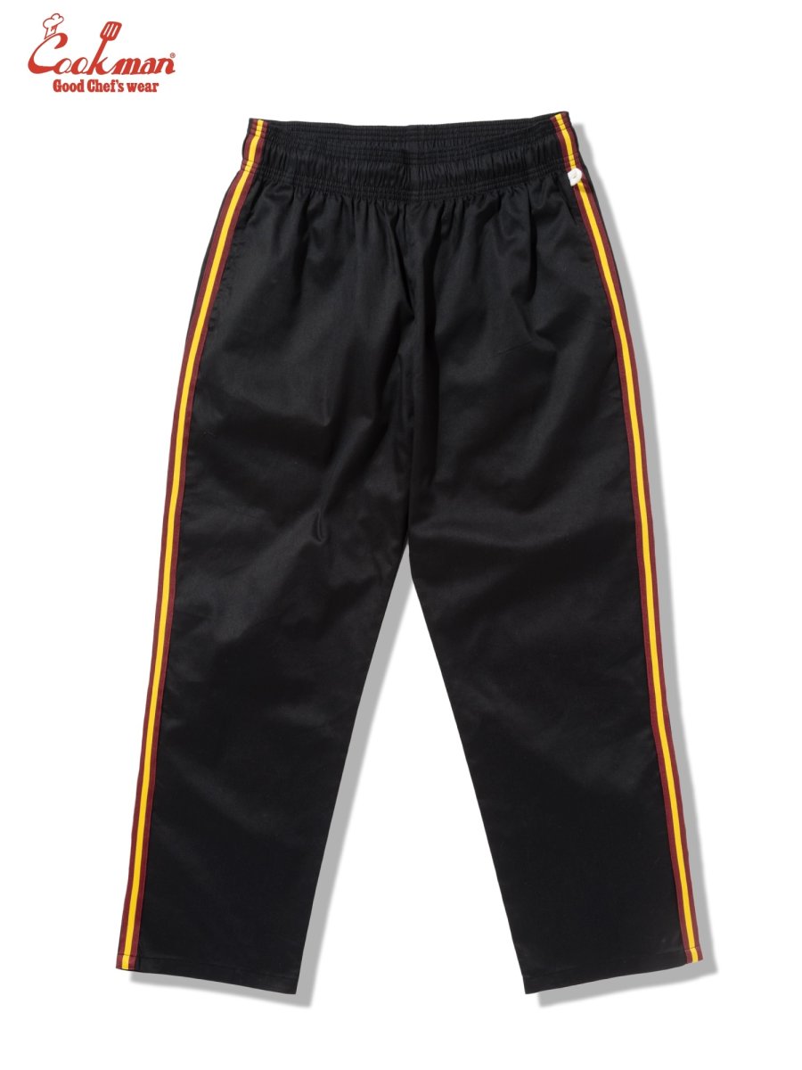 画像2: COOKMAN  シェフパンツ Chef Pants Semiwide Wienerschnitzel Side Line Black (2)