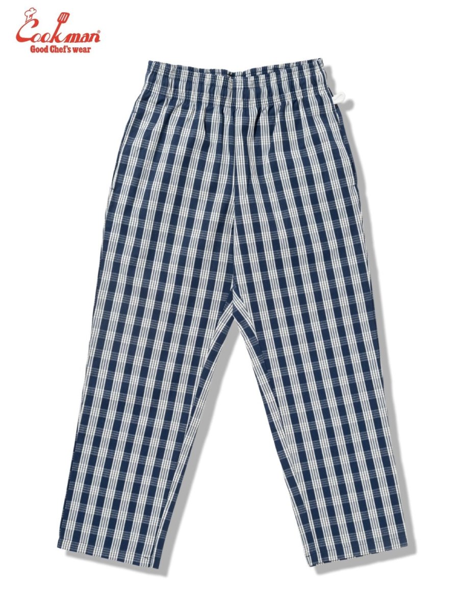画像2: COOKMAN  シェフパンツ Chef Pants Semiwide PALAKA Check Navy (2)