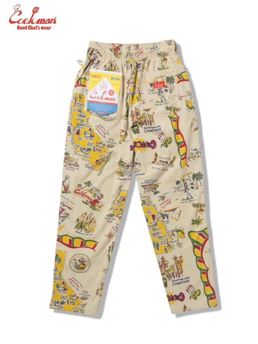 画像3: COOKMAN  シェフパンツ Chef Pants Souvenir Map California (3)