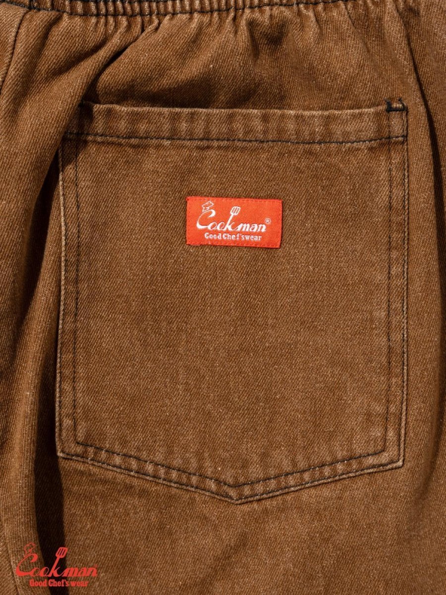 画像11: COOKMAN  シェフパンツ Chef Pants Semiwide Denim Brown (11)