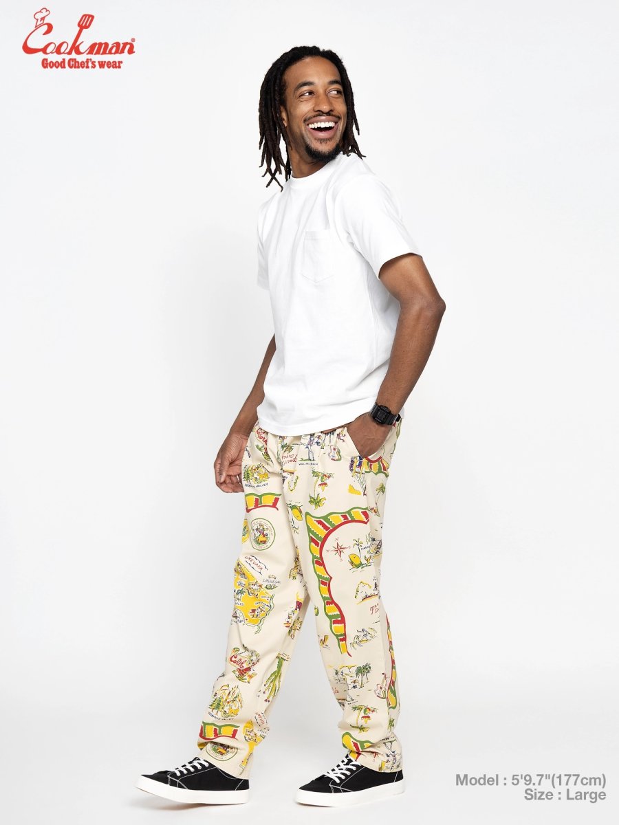 画像4: COOKMAN  シェフパンツ Chef Pants Souvenir Map California (4)