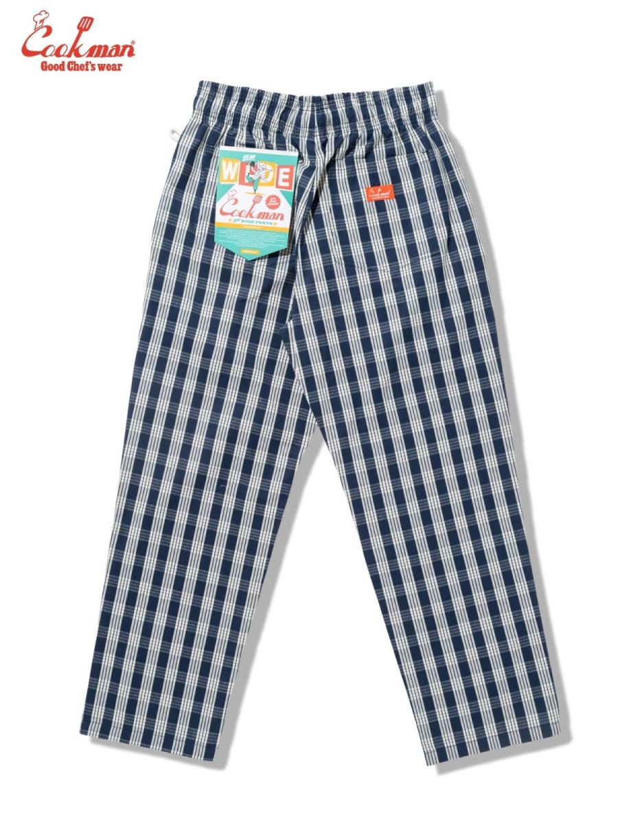 画像3: COOKMAN  シェフパンツ Chef Pants Semiwide PALAKA Check Navy (3)