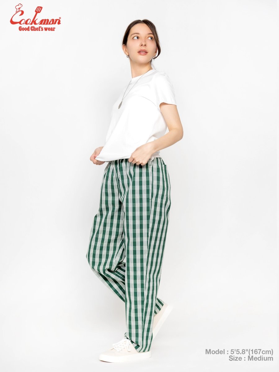 画像6: COOKMAN  シェフパンツ Chef Pants Semiwide PALAKA Check Green (6)