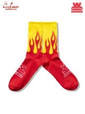 画像1: COOKMAN  ソックス Rib Crew Socks Wienerschnitzel Flame (1)