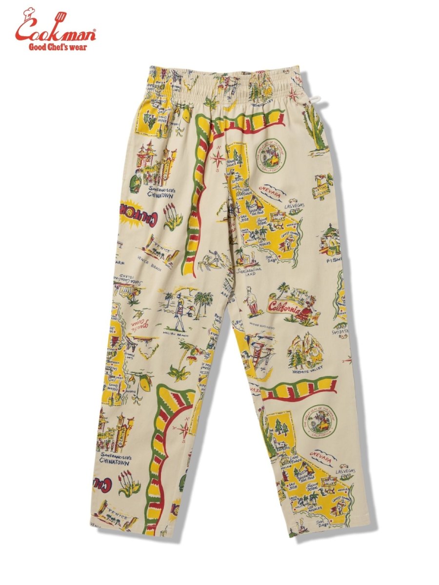 画像2: COOKMAN  シェフパンツ Chef Pants Souvenir Map California (2)