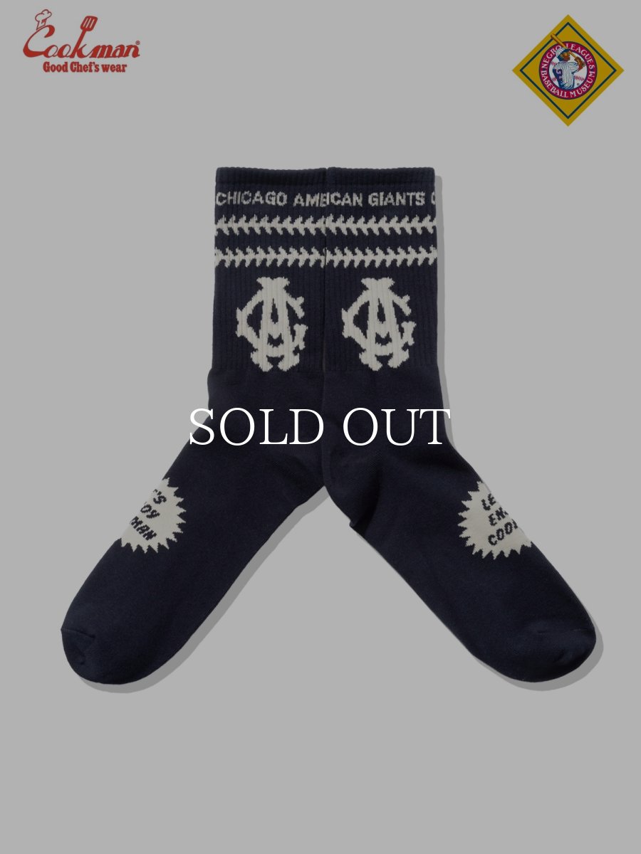 画像1: COOKMAN  ソックス Rib Crew Socks NLBM CHICAGO AMERICAN GIANTS (1)