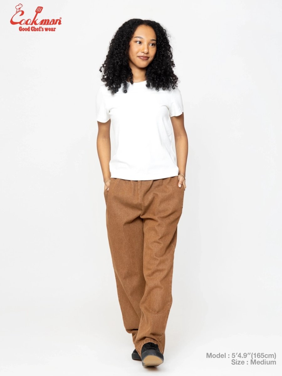 画像6: COOKMAN  シェフパンツ Chef Pants Semiwide Denim Brown (6)