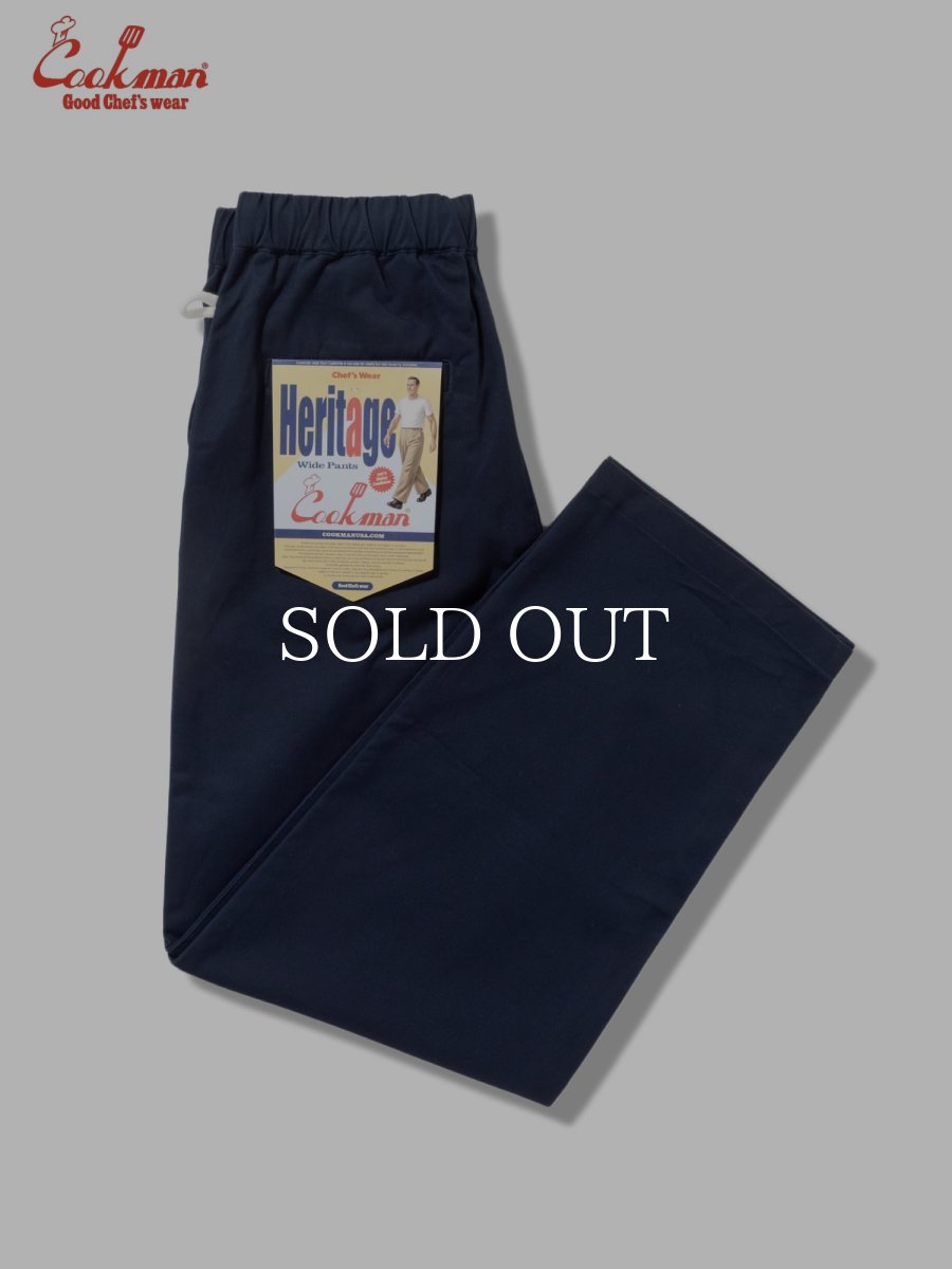 画像1: COOKMAN  ヘリテージワイドパンツ Heritage Wide Pants Heavy Twill Navy (1)