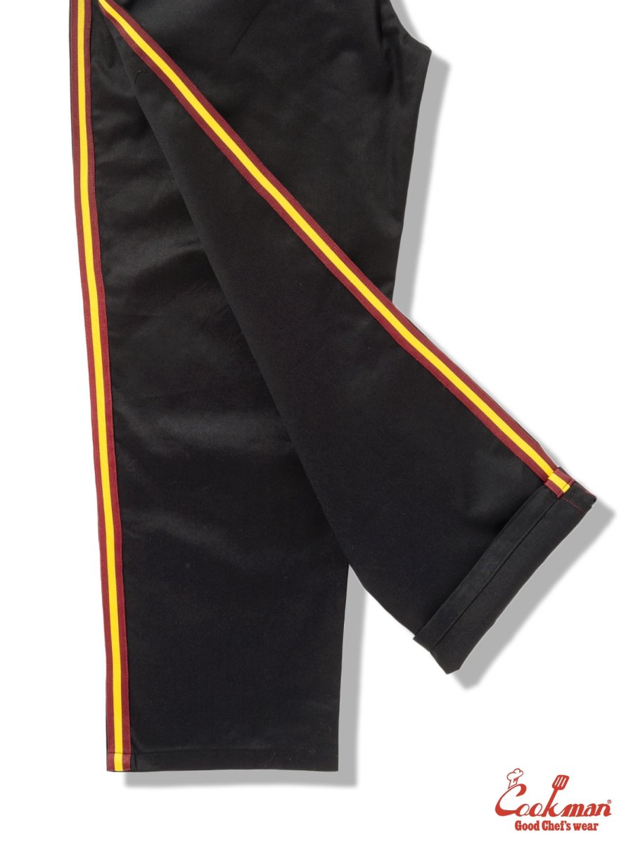 画像12: COOKMAN  シェフパンツ Chef Pants Semiwide Wienerschnitzel Side Line Black (12)