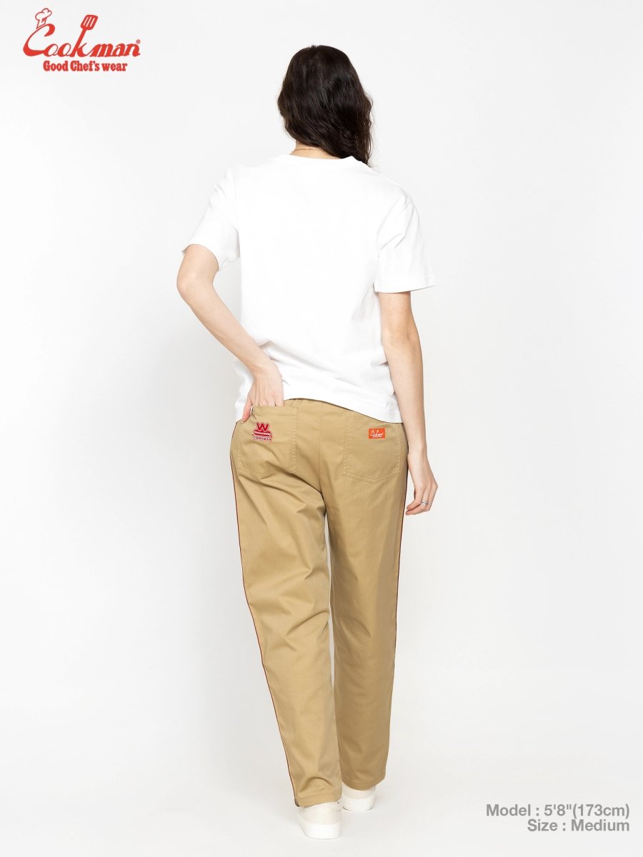 画像5: COOKMAN  シェフパンツ Chef Pants Semiwide Wienerschnitzel Side Line Beige (5)