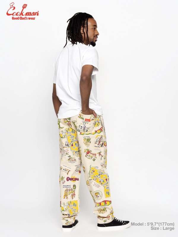 COOKMAN シェフパンツ Chef Pants Souvenir Map California 231-61867
