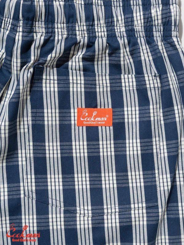COOKMAN シェフパンツ Chef Pants Semiwide PALAKA Check Navy 231