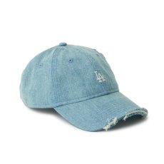 画像4: NEW ERA  9TWENTY MLB Damaged Denim ロサンゼルス・ドジャース ネイビー (4)