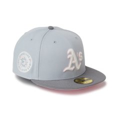 画像1: NEW ERA  59FIFTY Sakuranagashi 桜流し オークランド・アスレチックス グレー/ストームグレー (1)