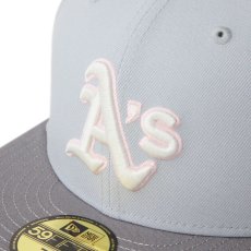画像9: NEW ERA  59FIFTY Sakuranagashi 桜流し オークランド・アスレチックス グレー/ストームグレー (9)