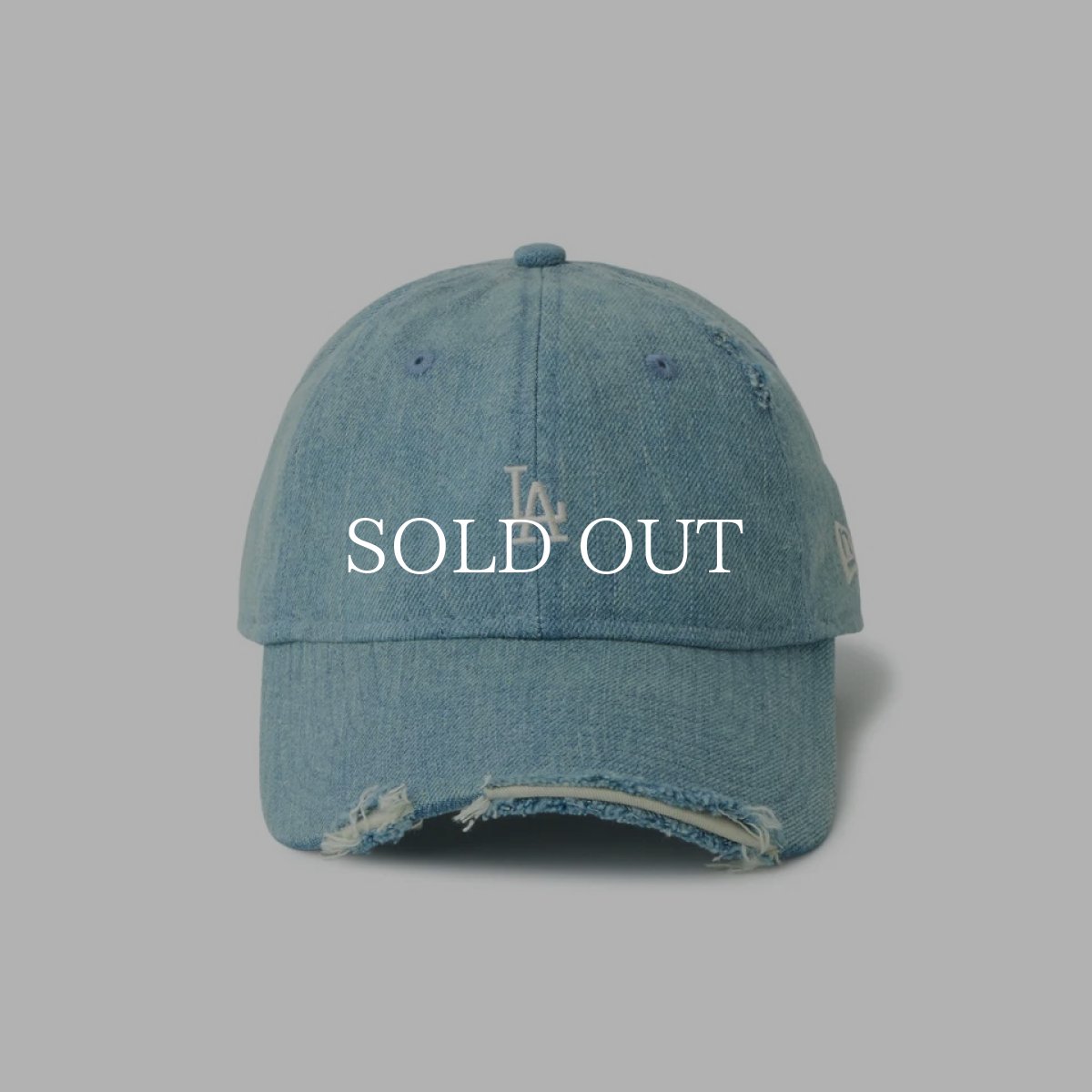 画像2: NEW ERA  9TWENTY MLB Damaged Denim ロサンゼルス・ドジャース ネイビー (2)