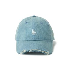 画像2: NEW ERA  9TWENTY MLB Damaged Denim ロサンゼルス・ドジャース ネイビー (2)