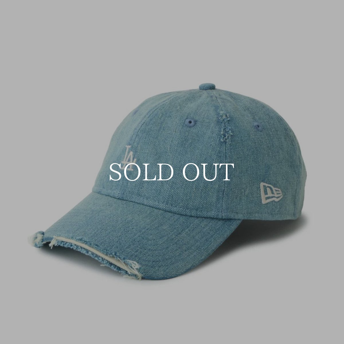 画像1: NEW ERA  9TWENTY MLB Damaged Denim ロサンゼルス・ドジャース ネイビー (1)