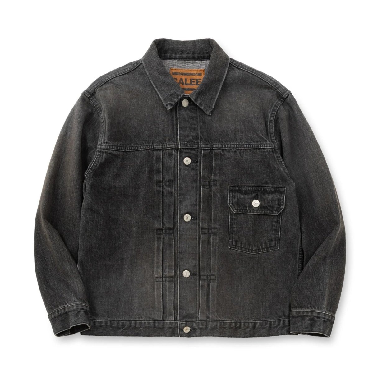画像1: CALEE  1st TYPE DENIM JACKET ＜USED BLACK＞ (1)