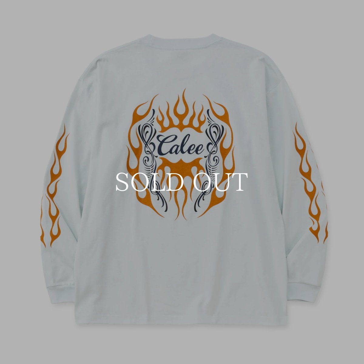 画像9: CALEE  VINTAGE TYPE FLAME LOGO PINSTRIPING L/ S TEE ＜NATURALLY PAINT DESIGN＞ (9)