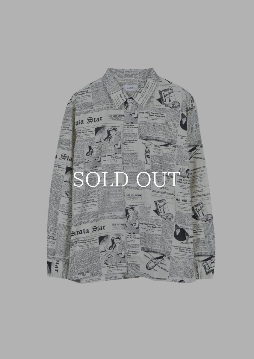 画像1: MASSES  NEWS PAIPER SHIRT (1)