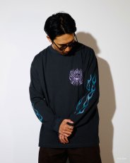 画像3: CALEE  VINTAGE TYPE FLAME LOGO PINSTRIPING L/ S TEE ＜NATURALLY PAINT DESIGN＞ (3)