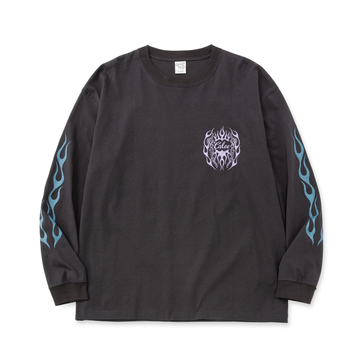 画像1: CALEE  VINTAGE TYPE FLAME LOGO PINSTRIPING L/ S TEE ＜NATURALLY PAINT DESIGN＞ (1)